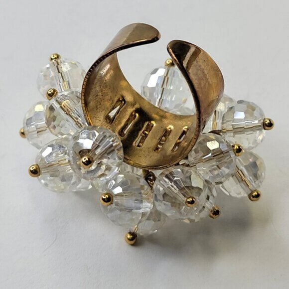 Crystal Cluster RingAdjustable Crystal Ring, Statement Crystal Ring - Picture 7 of 7
